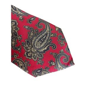 Liberty of London Silk Tie Red Paisley Necktie 100% Silk Made in USA As‎ Is